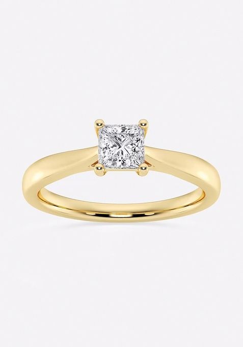 1/2 ctw Princess Lab Grown Diamond Trellis Solitaire Engagement Ring