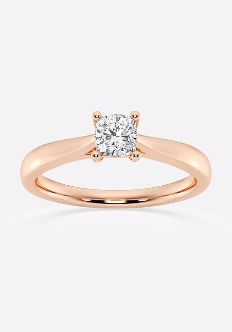 1/2 ctw Cushion Lab Grown Diamond Trellis Solitaire Engagement Ring