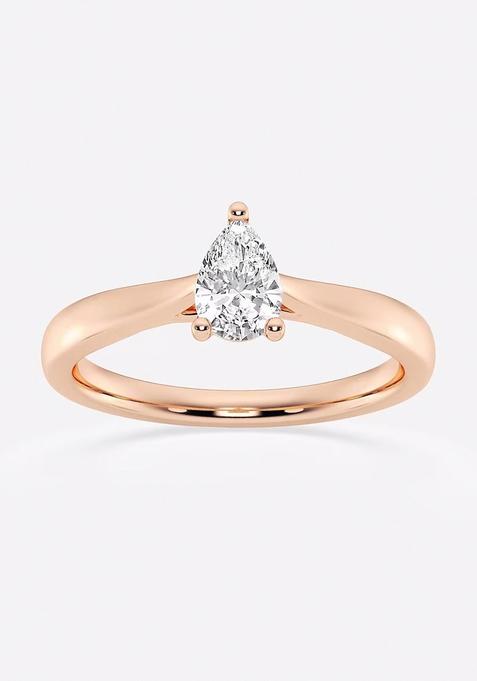 1/2 ctw Pear Lab Grown Diamond Trellis Solitaire Engagement Ring