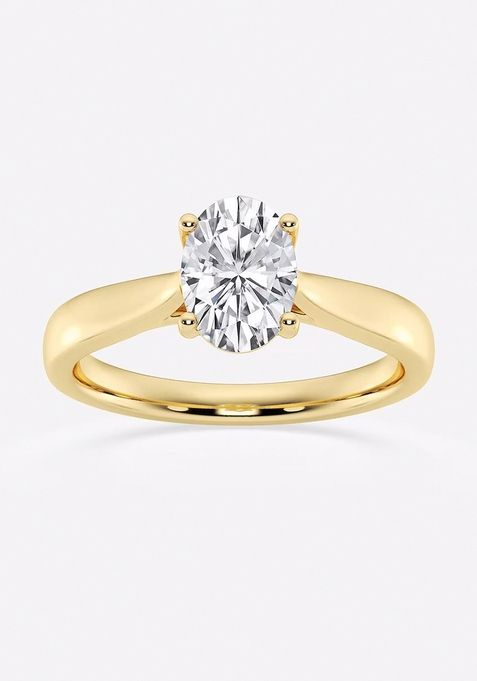 1 ctw Oval Lab Grown Diamond Trellis Solitaire Engagement Ring