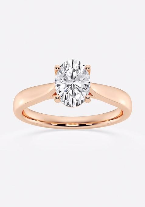 1 ctw Oval Lab Grown Diamond Trellis Solitaire Engagement Ring