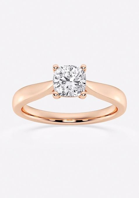 1 ctw Cushion Lab Grown Diamond Trellis Solitaire Engagement Ring