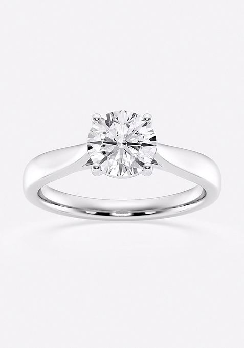 1 ctw Round Lab Grown Diamond Trellis Solitaire Engagement Ring