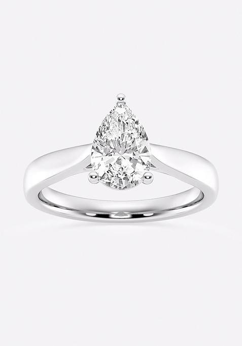 1 1/2 ctw Pear Lab Grown Diamond Trellis Solitaire Engagement Ring