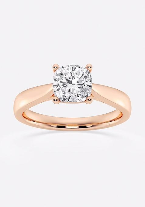 1 1/2 ctw Cushion Lab Grown Diamond Trellis Solitaire Engagement Ring