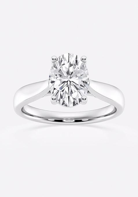 2 ctw Oval Lab Grown Diamond Trellis Solitaire Engagement Ring