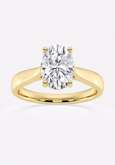 2 ctw Oval Lab Grown Diamond Trellis Solitaire Engagement Ring