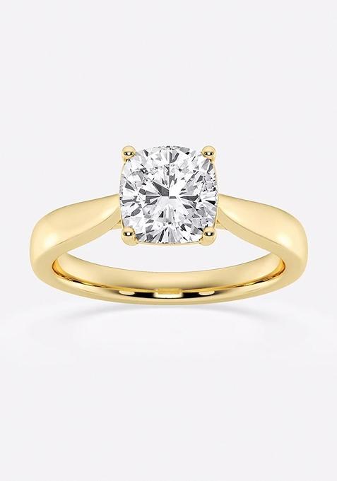 2 ctw Cushion Lab Grown Diamond Trellis Solitaire Engagement Ring