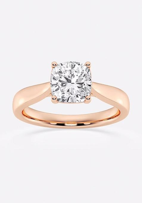 2 ctw Cushion Lab Grown Diamond Trellis Solitaire Engagement Ring