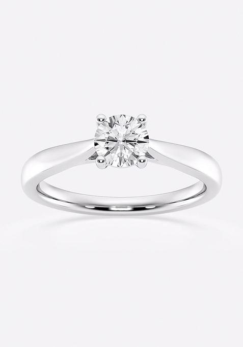 1/2 ctw Round Lab Grown Diamond Trellis Solitaire Engagement Ring