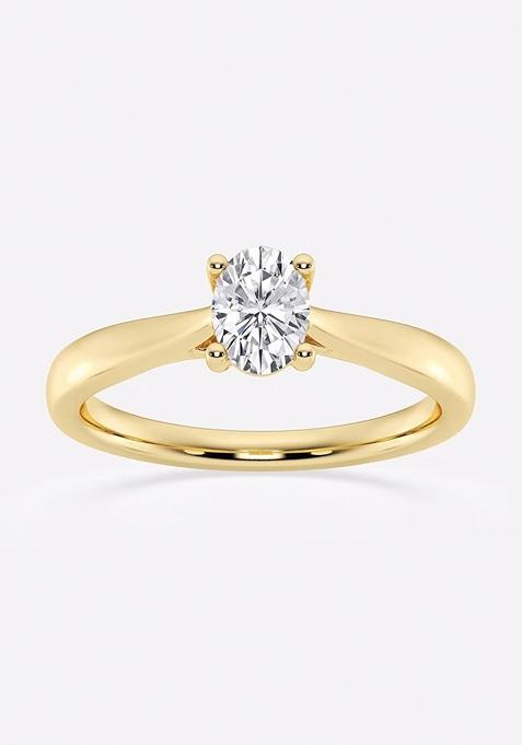 1/2 ctw Oval Lab Grown Diamond Trellis Solitaire Engagement Ring