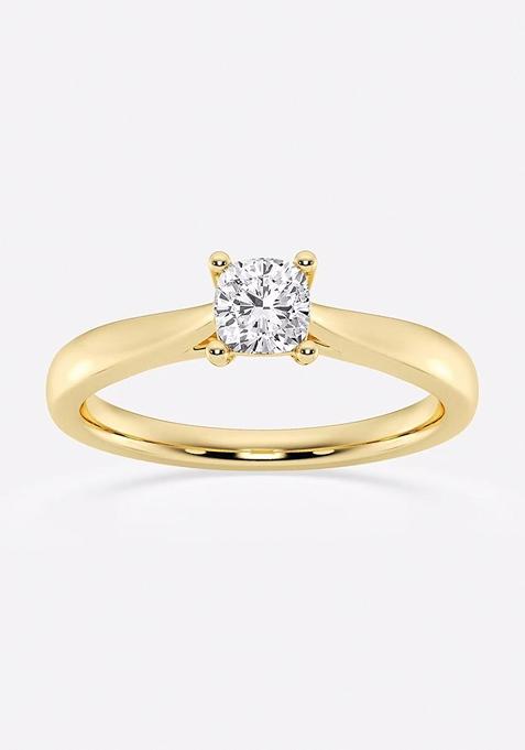 1/2 ctw Cushion Lab Grown Diamond Trellis Solitaire Engagement Ring