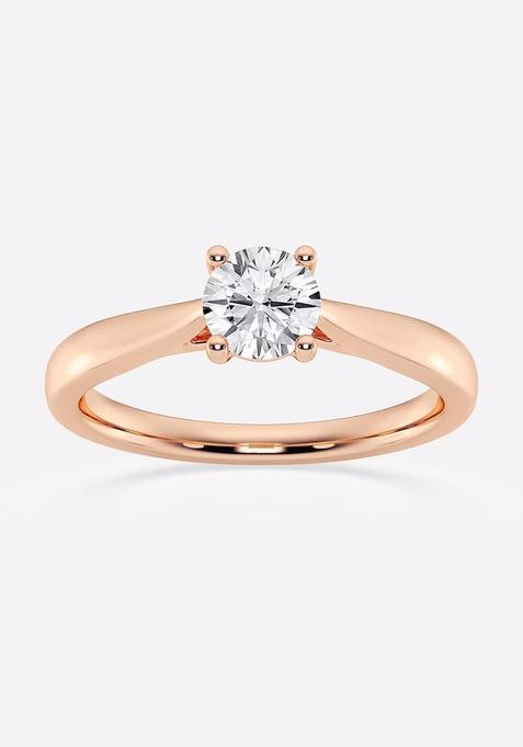 1/2 ctw Round Lab Grown Diamond Trellis Solitaire Engagement Ring