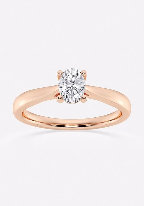 1/2 ctw Oval Lab Grown Diamond Trellis Solitaire Engagement Ring