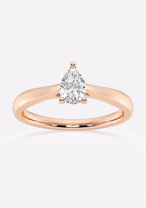 1/2 ctw Pear Lab Grown Diamond Trellis Solitaire Engagement Ring