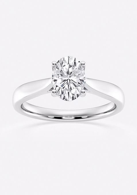 1 ctw Oval Lab Grown Diamond Trellis Solitaire Engagement Ring