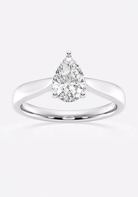 1 ctw Pear Lab Grown Diamond Trellis Solitaire Engagement Ring