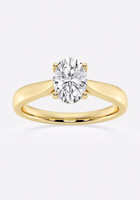 1 ctw Oval Lab Grown Diamond Trellis Solitaire Engagement Ring