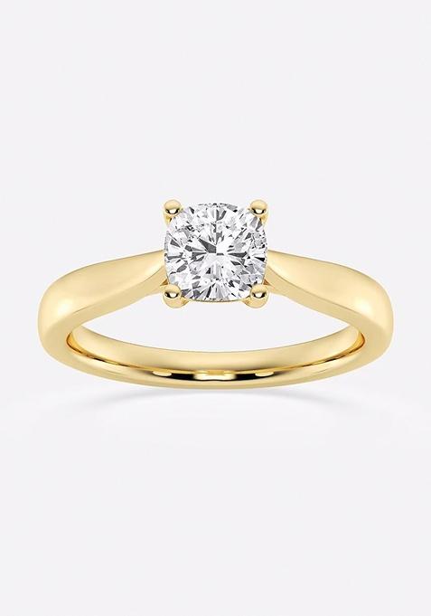 1 ctw Cushion Lab Grown Diamond Trellis Solitaire Engagement Ring