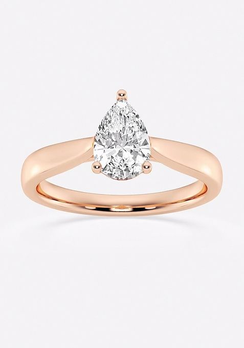 1 ctw Pear Lab Grown Diamond Trellis Solitaire Engagement Ring