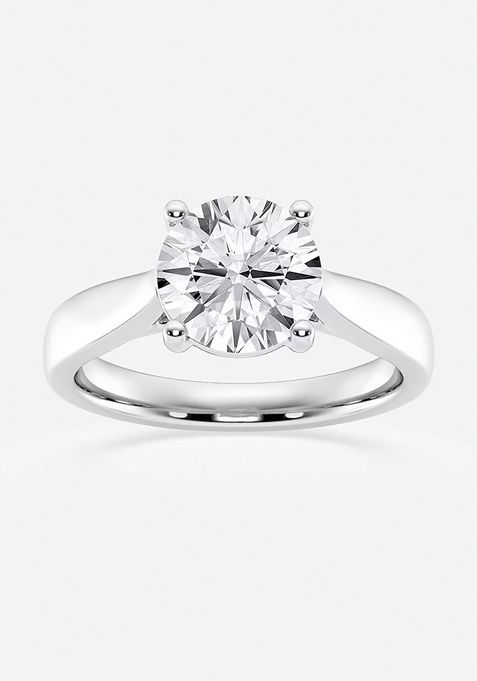 1 1/2 ctw Round Lab Grown Diamond Trellis Solitaire Engagement Ring