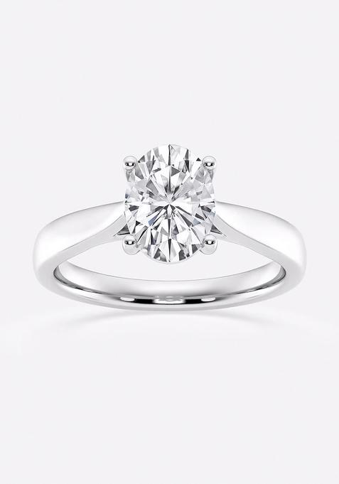 1 1/2 ctw Oval Lab Grown Diamond Trellis Solitaire Engagement Ring