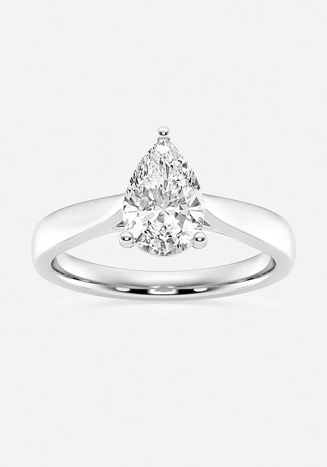 1 1/2 ctw Pear Lab Grown Diamond Trellis Solitaire Engagement Ring