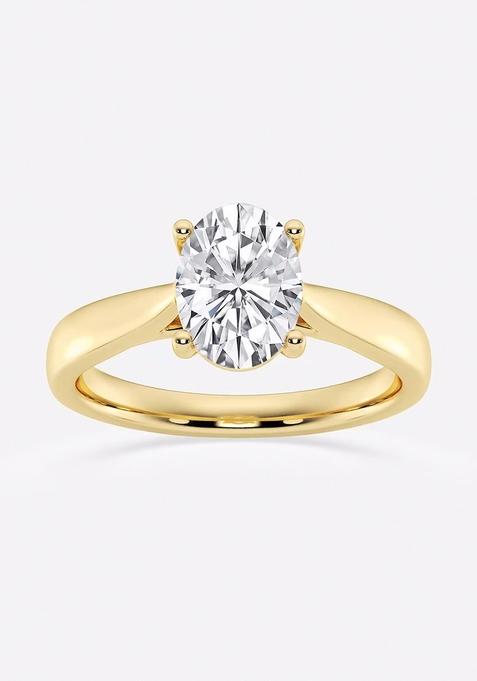 1 1/2 ctw Oval Lab Grown Diamond Trellis Solitaire Engagement Ring