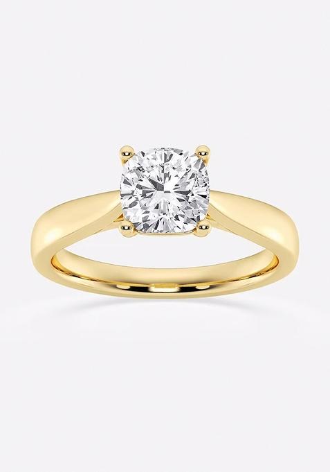 1 1/2 ctw Cushion Lab Grown Diamond Trellis Solitaire Engagement Ring