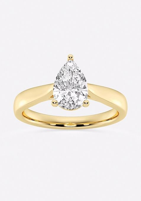 1 1/2 ctw Pear Lab Grown Diamond Trellis Solitaire Engagement Ring