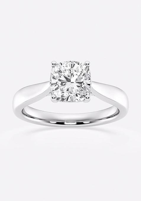 2 ctw Cushion Lab Grown Diamond Trellis Solitaire Engagement Ring