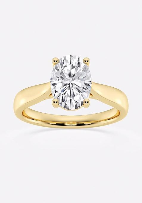 2 ctw Oval Lab Grown Diamond Trellis Solitaire Engagement Ring