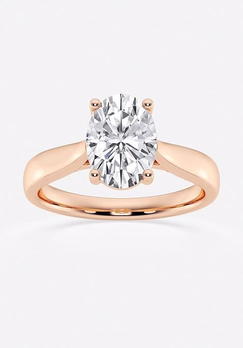 2 ctw Oval Lab Grown Diamond Trellis Solitaire Engagement Ring