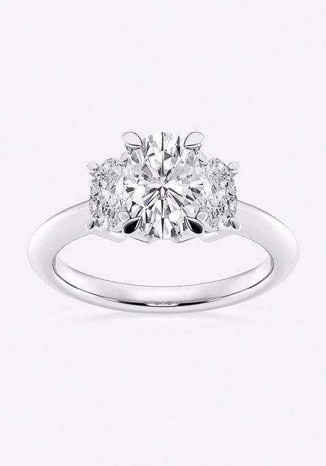 2 ctw Oval Lab Grown Diamond Three-Stone Ring