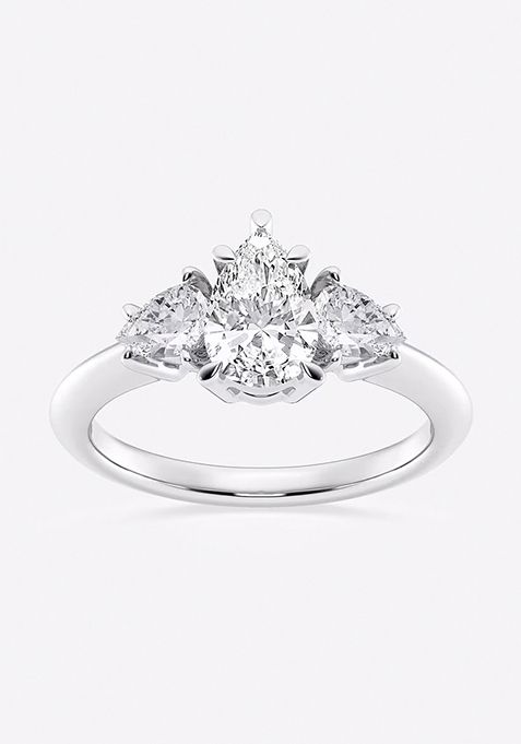 2 ctw Pear Lab Grown Diamond Three-Stone Ring