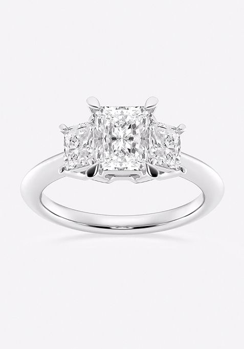 2 ctw Radiant Lab Grown Diamond Three-Stone Ring