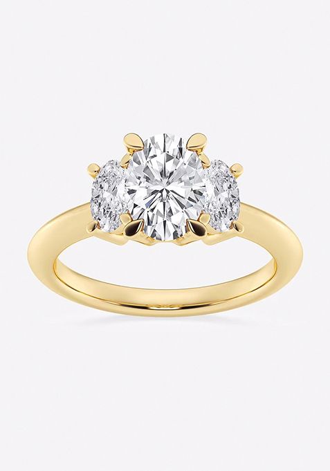 2 ctw Oval Lab Grown Diamond Three-Stone Ring