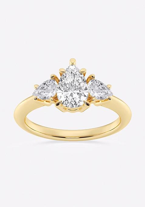 2 ctw Pear Lab Grown Diamond Three-Stone Ring