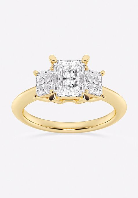 2 ctw Radiant Lab Grown Diamond Three-Stone Ring