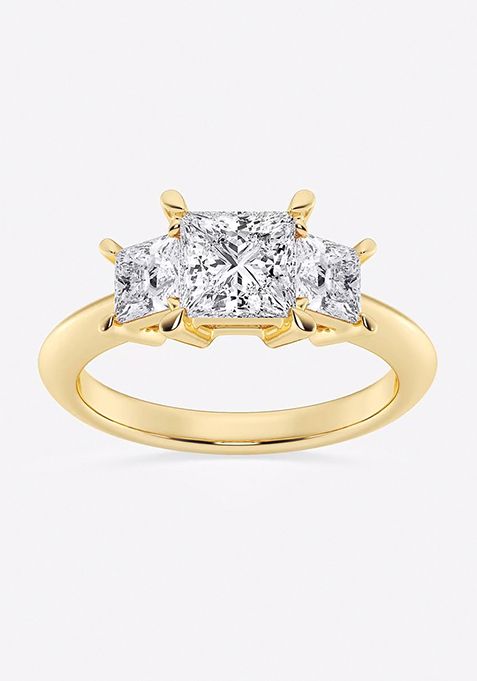 2 ctw Princess Lab Grown Diamond Three-Stone Ring