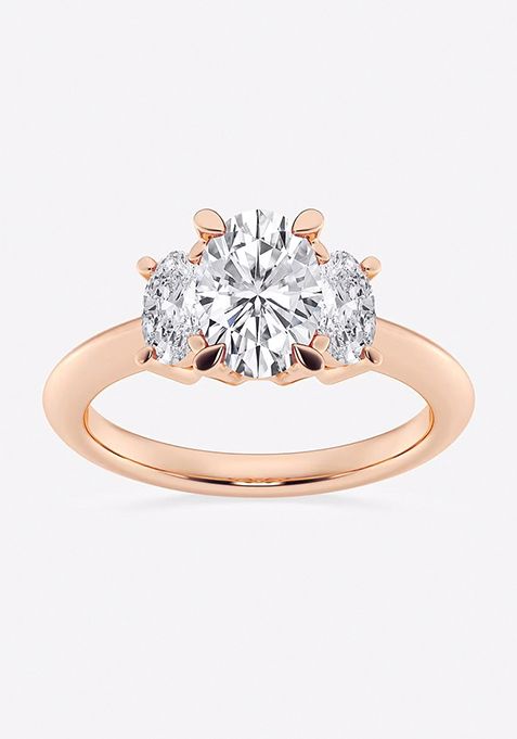 2 ctw Oval Lab Grown Diamond Three-Stone Ring