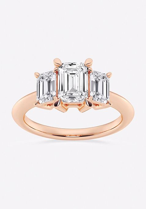 2 ctw Radiant Lab Grown Diamond Three-Stone Ring