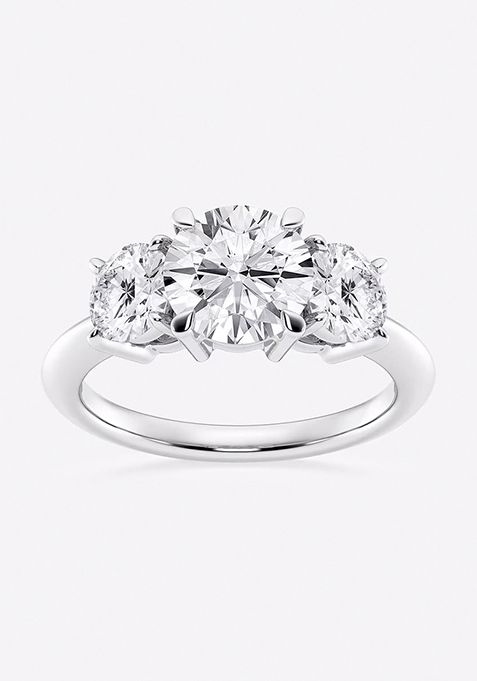 3 ctw Round Lab Grown Diamond Three-Stone Ring