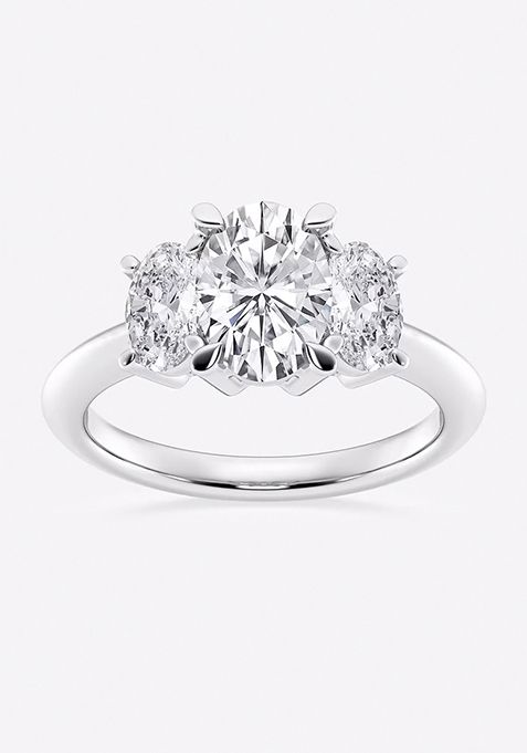 3 ctw Oval Lab Grown Diamond Three-Stone Ring