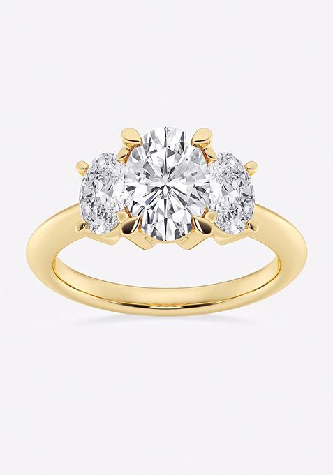 3 ctw Oval Lab Grown Diamond Three-Stone Ring