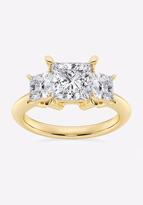 3 ctw Princess Lab Grown Diamond Three-Stone Ring