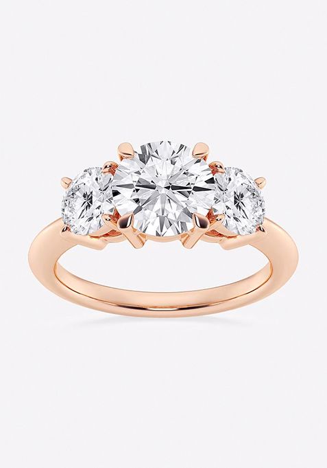 3 ctw Round Lab Grown Diamond Three-Stone Ring