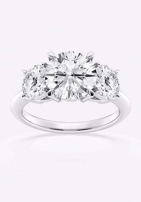 4 ctw Round Lab Grown Diamond Three-Stone Ring