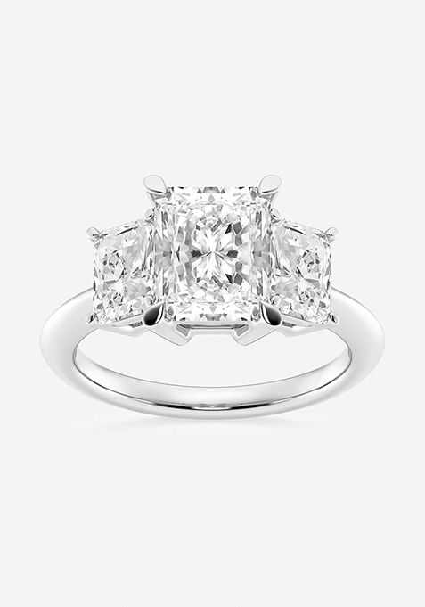 4 ctw Radiant Lab Grown Diamond Three-Stone Ring