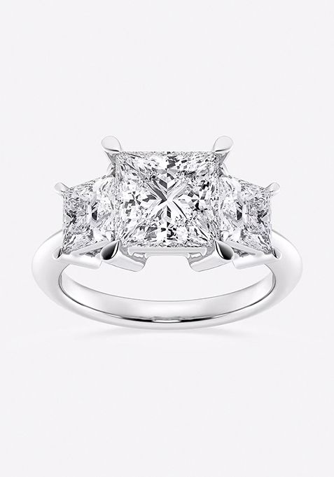 4 ctw Princess Lab Grown Diamond Three-Stone Ring